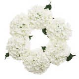 Artificial 18" White Hydrangea Wreath - Handcrafted, UV Resistant, All-Season, Indoor/Outdoor Decor, Perfect for Home, Wedding, Event