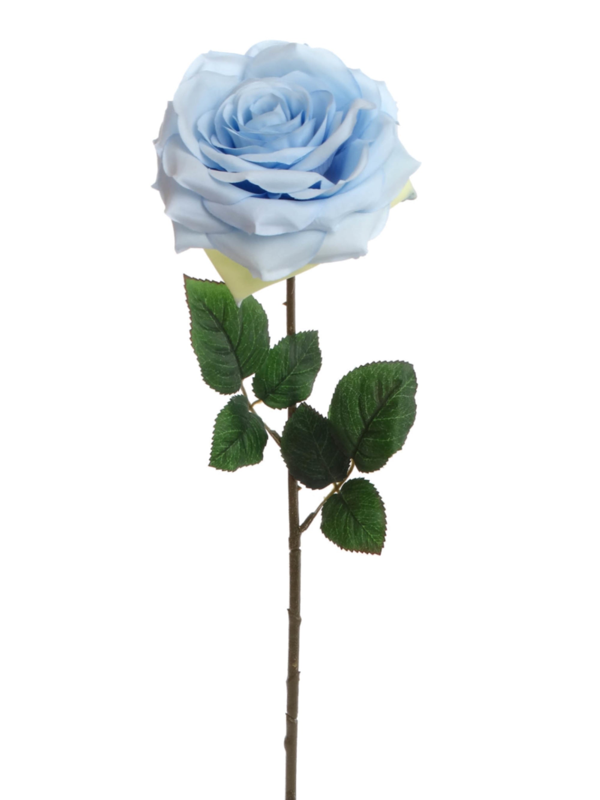 Elegant Set of 12 Blue 20" Open Rose Silk Flowers | Stunning Lifelike Blooms with 6" Diameter | Ideal for Home Decor, Weddings, and Events