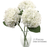 White Silk Hydrangea Flowers - 18"  (3 Pieces) Hydrangea Flowers ArtificialFlowers   