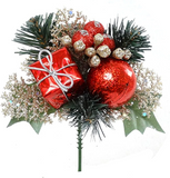 Holly Pine Pick w/Ball  ArtificialFlowers   