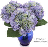 Blue Silk Hydrangea Flowers - 18"  (3 Pieces) Hydrangea Flowers ArtificialFlowers   