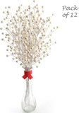 17" Pearl White Berry Stem Picks Holiday Decorations ArtificialFlowers   