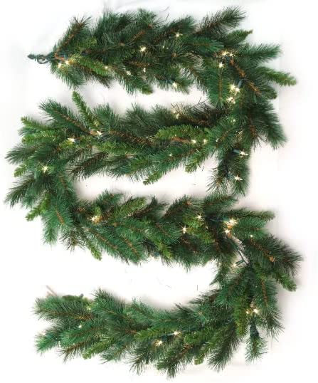 Pre-Lit Faux Pine Christmas Garland - 9'