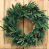 Christmas Wreath 24" Artificial Wreath Pine With Natural Cones Wreaths ArtificialFlowers   