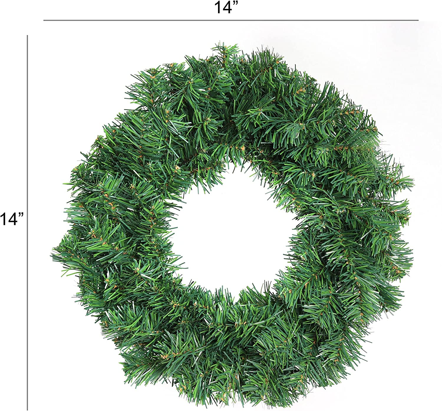 Christmas Wreath 14" Artificial with Metal Stand Wreaths ArtificialFlowers   