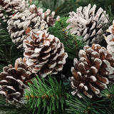 White Tipped Pine Cone Spray with 3 Perfect 2.5" Pine Cones on Bendable Pine Cone Spray ArtificialFlowers   