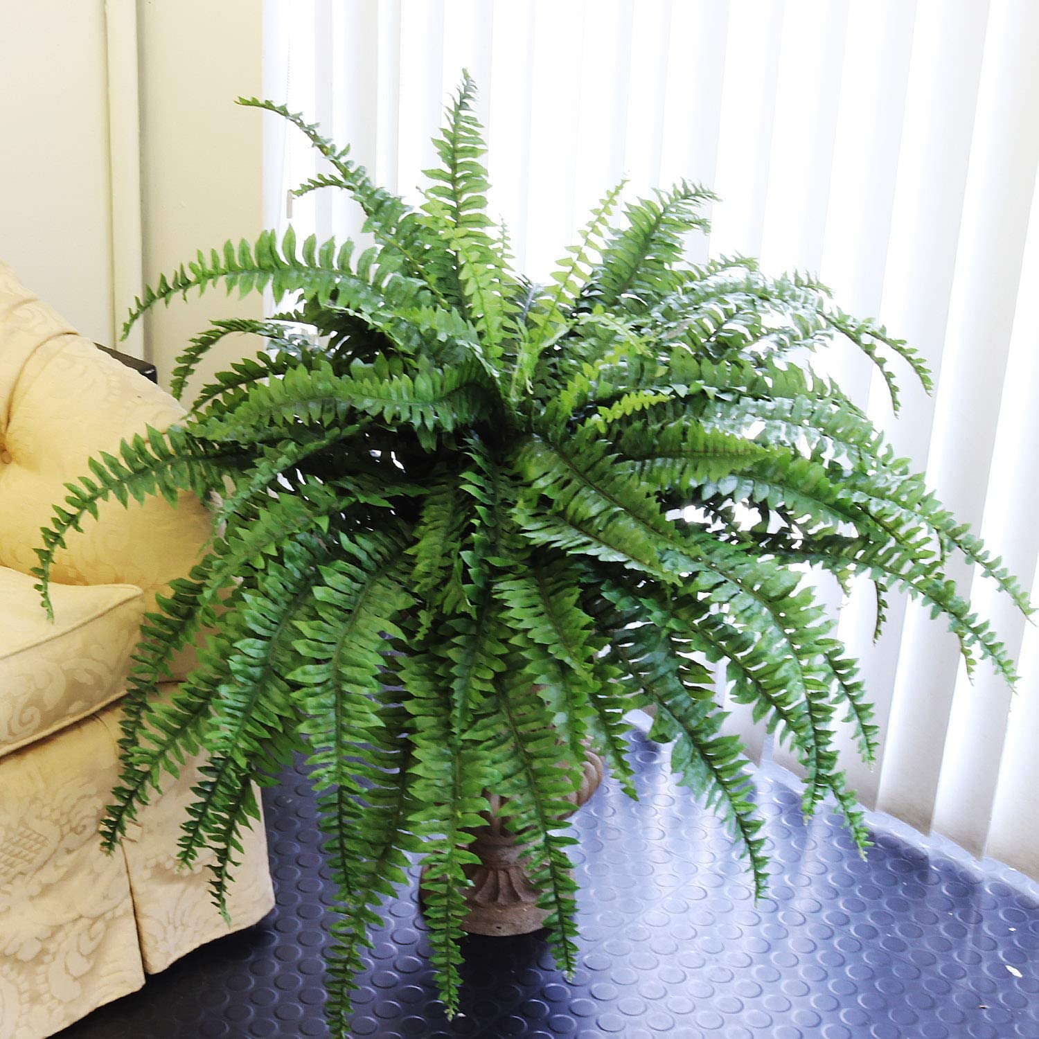 Boston Fern Artificial Plants - UV Resistant, Indoor or Outdoor Plant, Hanging Basket or Planter, 34” Inch Diameter 42 Fronds  ArtificialFlowers   