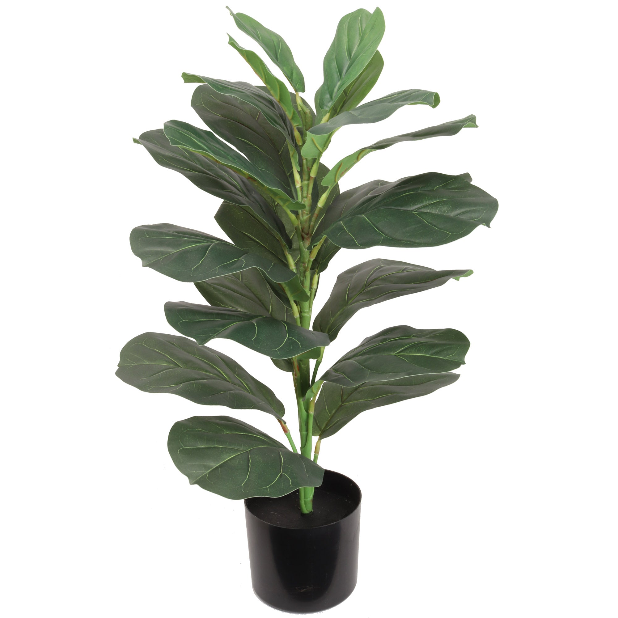 Silk Fiddle Leaf Ficus Tree 30" 21 Leaves House Plant in Black Pot House Plant ArtificialFlowers   