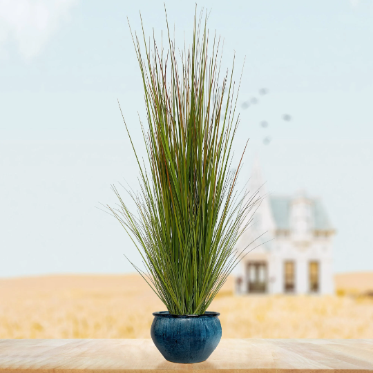 Artificial Grass Bush in Black Pot 4' Silk Fake Grass House Plant ArtificialFlowers   