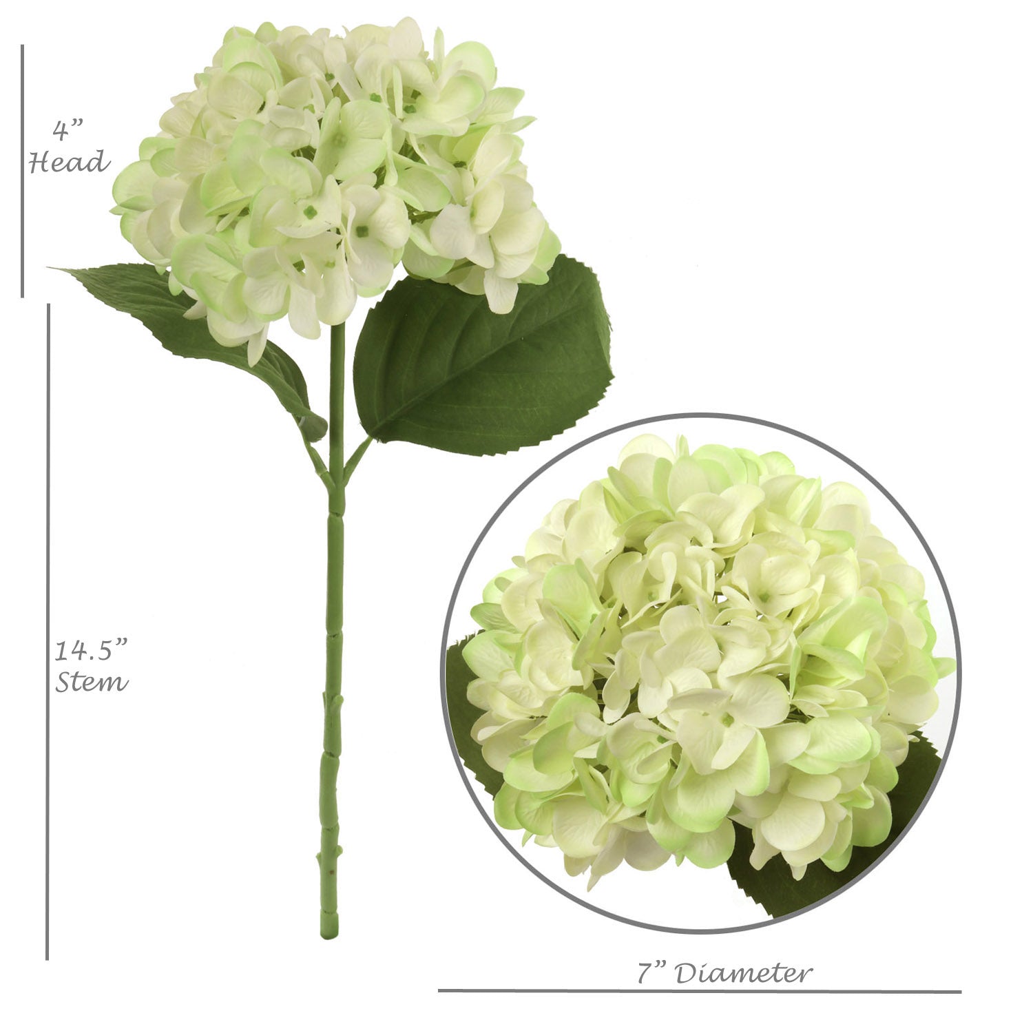Artificial  Hydrangea Stem -18” (3 Pieces) Artificial Flowers ArtificialFlowers   