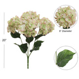 Artificial Green Pink Hydrangea Bush Realistic Faux Flowers for Home Decor 21 Inch with 5 Heads Indoor Plant Beautiful Floral Arrangements Hydrangea Bush ArtificialFlowers   