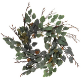 24" Eucalyptus Wreath Sage Green Color Wreaths ArtificialFlowers   