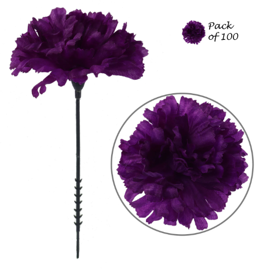 100 PACK Silk Carnation Artificial Flower Heads Purple Carnation Artificial Flower ArtificialFlowers   