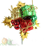 12-Pack Multi-Color Gold Leaf Ball Pick Holiday Decorations ArtificialFlowers   