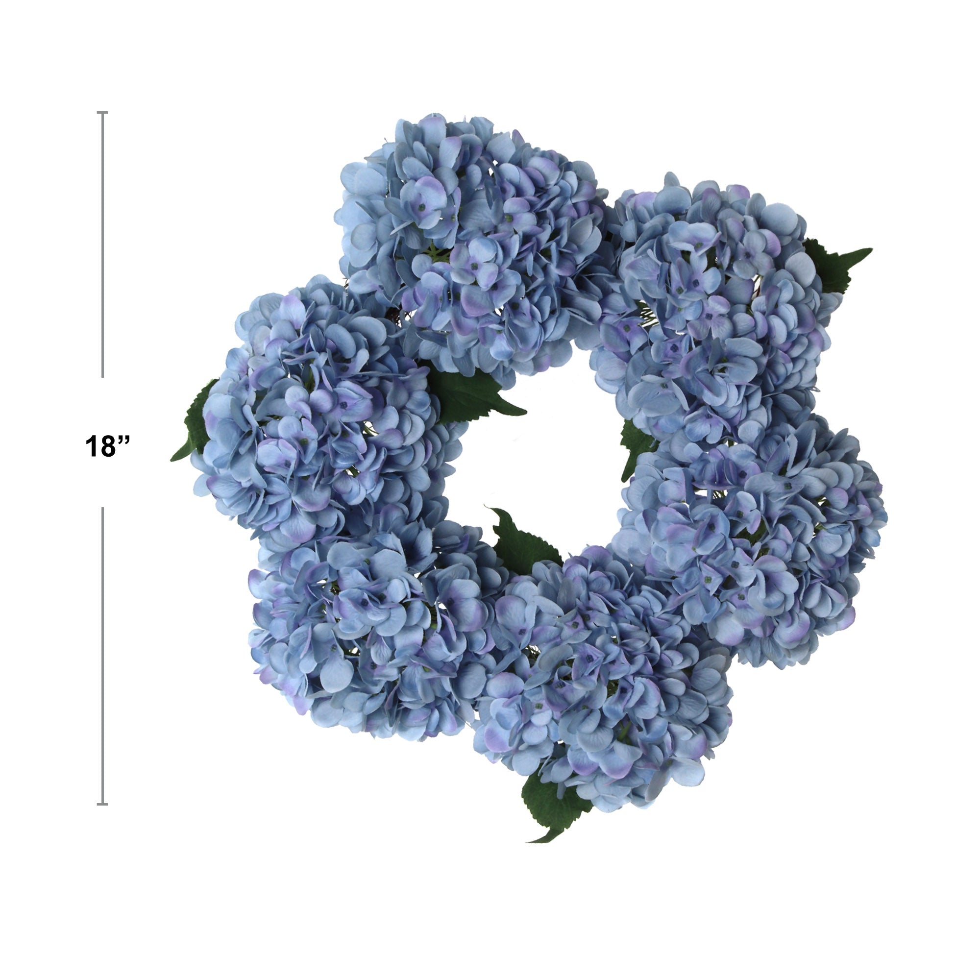 Artificial 18" Blue Hydrangea Wreath - Handcrafted, UV Resistant, All-Season, Indoor/Outdoor Decor, Perfect for Home, Wedding, Event Hydrangea Wreath ArtificialFlowers   