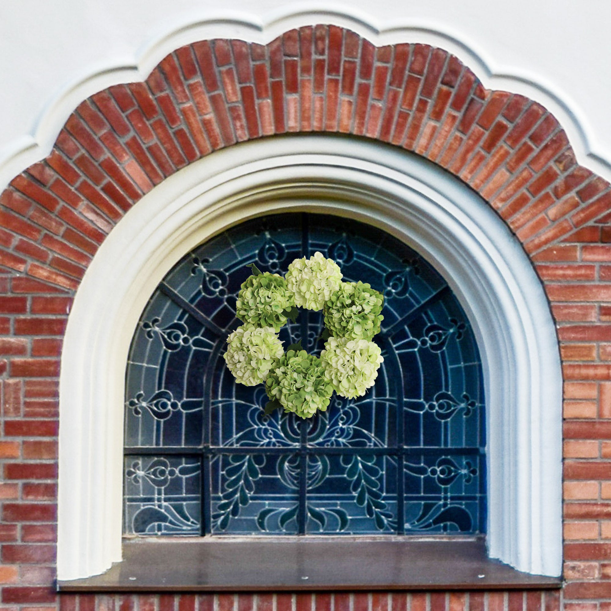 Artificial 18" Magenta & Green Hydrangea Wreath - Handcrafted, UV Resistant, All-Season, Indoor/Outdoor Decor, Perfect for Home, Wedding, Event Hydrangea Wreath ArtificialFlowers   