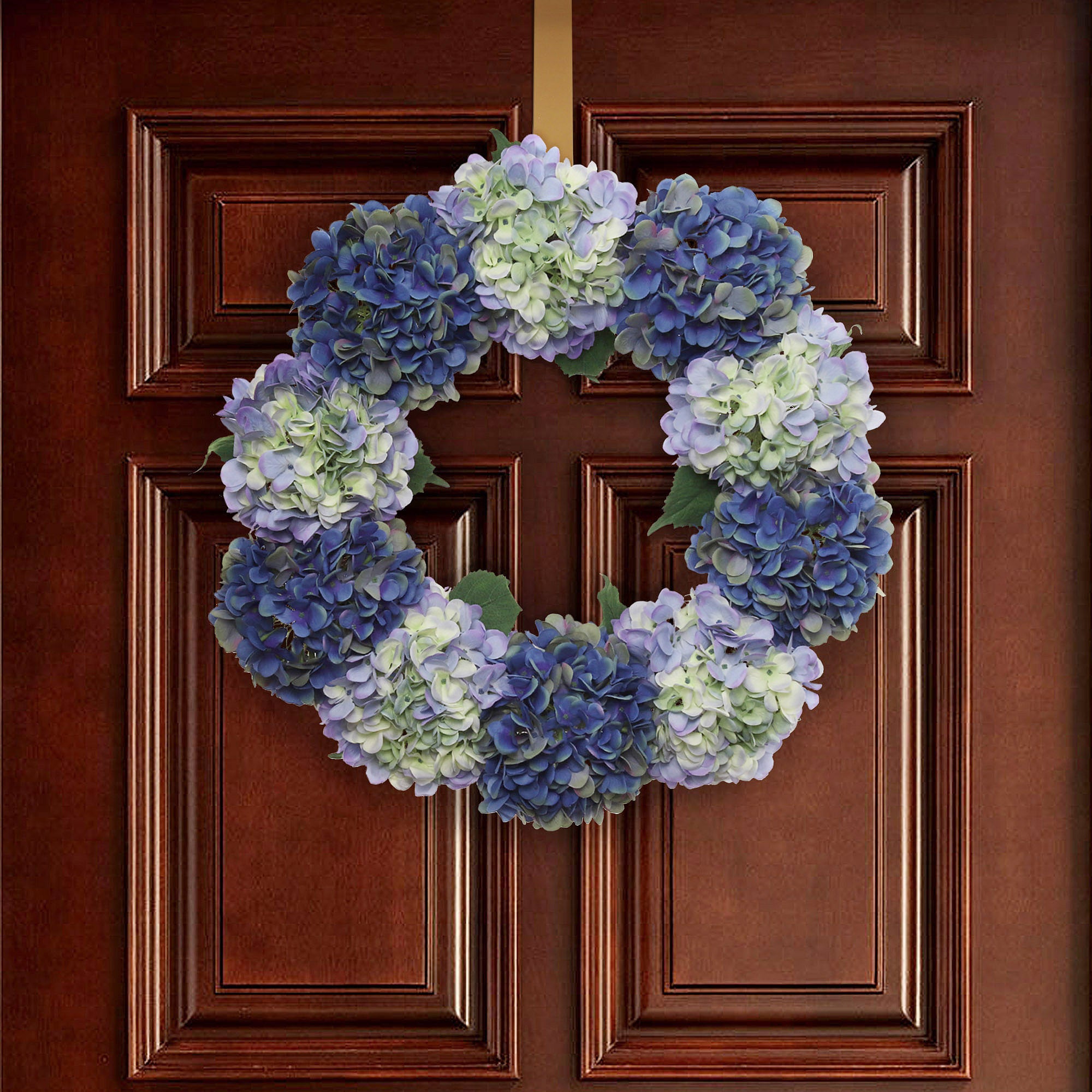 Artificial 24" Magenta & Blue Hydrangea Wreath - Handcrafted, UV Resistant, All-Season, Indoor/Outdoor Decor, Perfect for Home, Wedding, Event Hydrangea Wreath ArtificialFlowers   