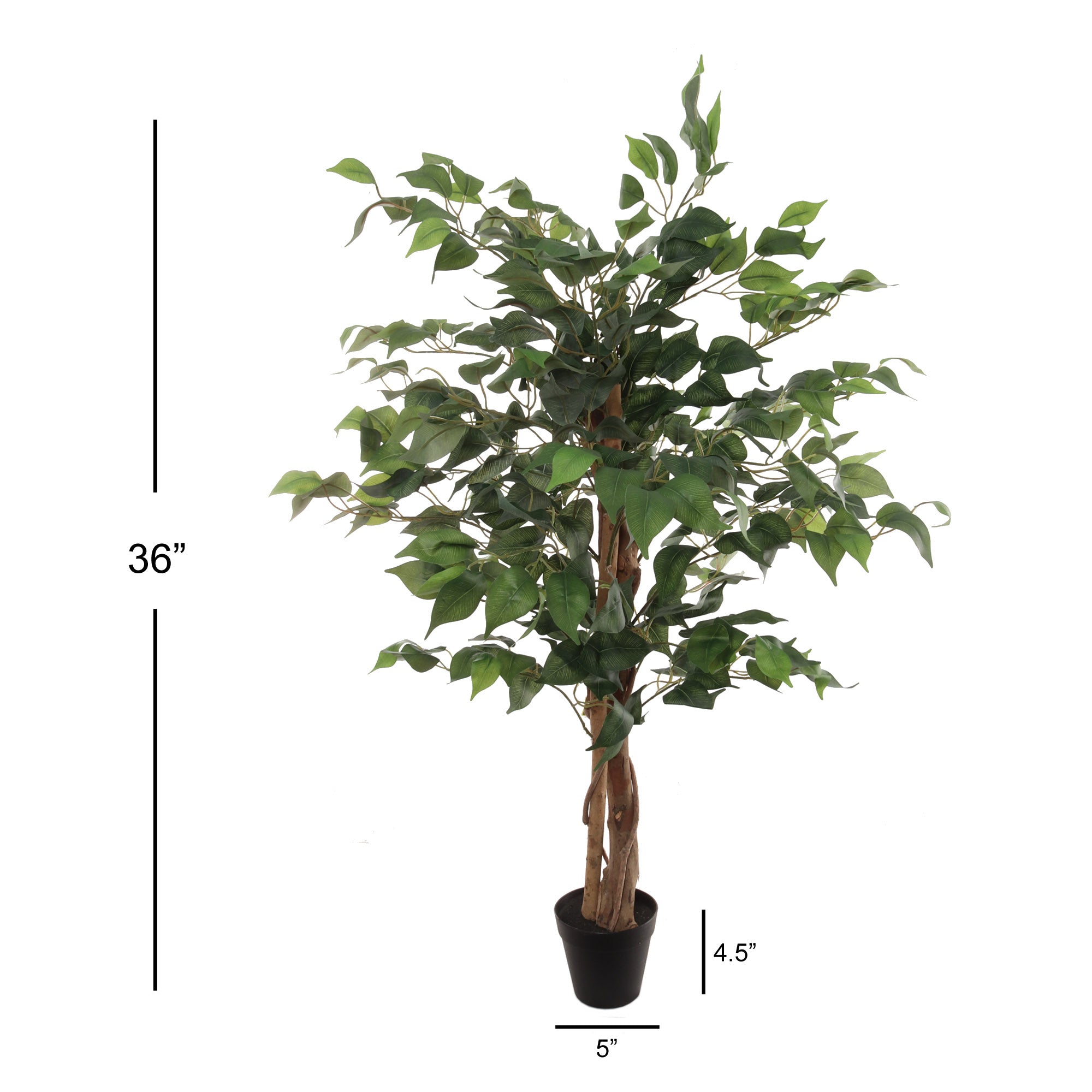 3" Artificial Ficus Tree with 378 Leaves - Realistic Indoor Decor, Low Maintenance Greenery - Perfect for Home, Office & Patio Artificial Trees ArtificialFlowers   
