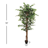 6" Artificial Ficus Tree with 1008 Leaves - Lifelike Indoor Decor, Low Maintenance, Realistic Greenery - Ideal for Home, Office & Patio Artificial Trees ArtificialFlowers   