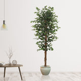 7" Artificial Ficus Tree with 1260 Leaves - Lifelike Indoor Decor, Easy Care, Realistic Greenery - Perfect Home, Office & Patio Accent Artificial Trees ArtificialFlowers   