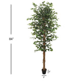 7" Artificial Ficus Tree with 1260 Leaves - Lifelike Indoor Decor, Easy Care, Realistic Greenery - Perfect Home, Office & Patio Accent Artificial Trees ArtificialFlowers   