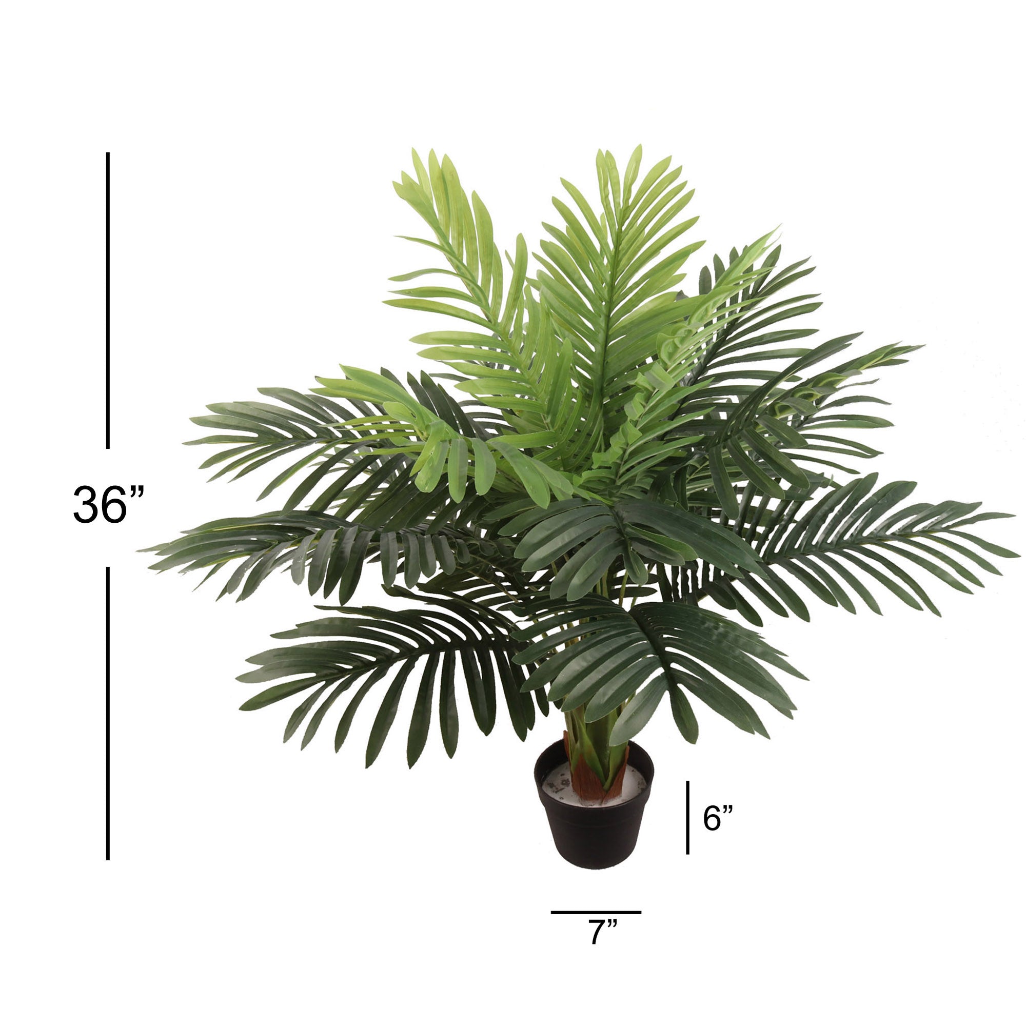 Artificial Areca Palm Tree Fan Palm House Plant in Black Pot 122 Leaves 36" Artificial Trees ArtificialFlowers   