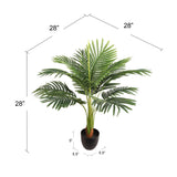 Artificial 28" Fan Palm Bush - Lifelike, 12 Leaves, Indoor/Outdoor Decor - Low Maintenance, UV Resistant, Top Quality Faux Greenery for Home & Garden palm ArtificialFlowers   
