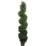 Artificial 5' Cedar Spiral Topiary - UV-Resistant, Lifelike Faux Plant for Indoor/Outdoor Decor, Easy Maintenance, Realistic Design Topiaries ArtificialFlowers   