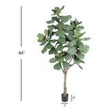 Silk Fiddle Leaf Fig Tree, 89 Leaves House Plant in Black Pot 7'  ArtificialFlowers   