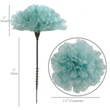 Blue Bliss Carnation Burst - 100 Pack of 7" Silk Carnation Picks with 3.5" Flower Heads Carnation Artificial Flower ArtificialFlowers   