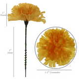 Artificial 5" Gold Carnations 30pcs Set - 3.5" Diameter Realistic Artificial Flowers for Weddings, Home Decor, and DIY Crafts Carnation Artificial Flower ArtificialFlowers   