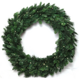 Artificial Christmas Wreath Green Pine 360 tips 150 LED Lights-48