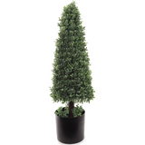 Artificial Boxwood Tree Topiary Cone 30" Indoor/Outdoor Pre-Potted UV Rated Topiaries ArtificialFlowers   