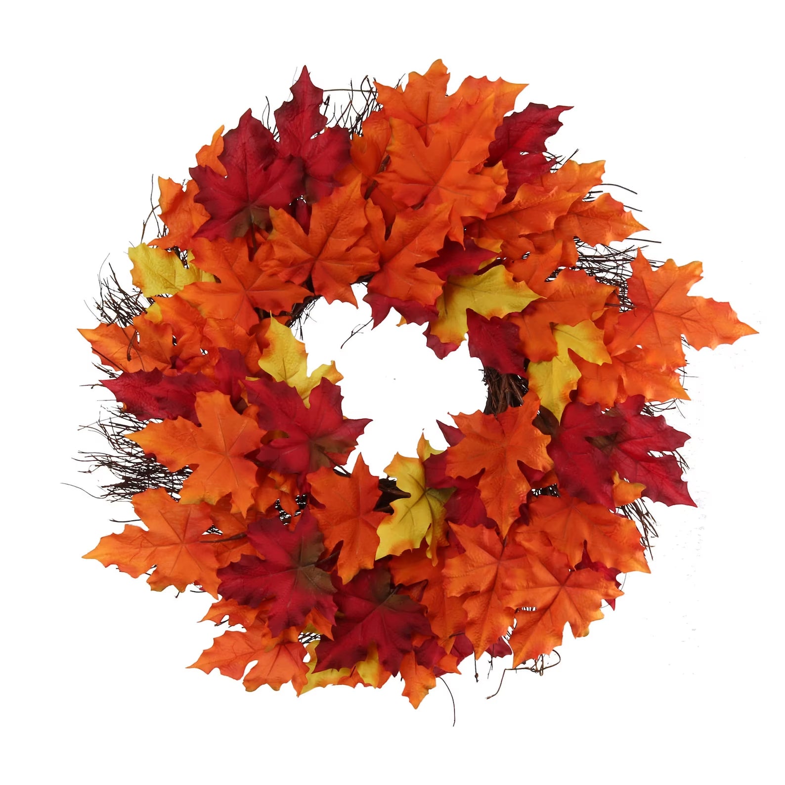 18" Artificial Fall Maple Leaf with Grapevine Base  ArtificialFlowers   