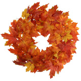 24" Fall Maple Leaf Wreath in Multi Colored Orange Leaves Wreaths ArtificialFlowers   