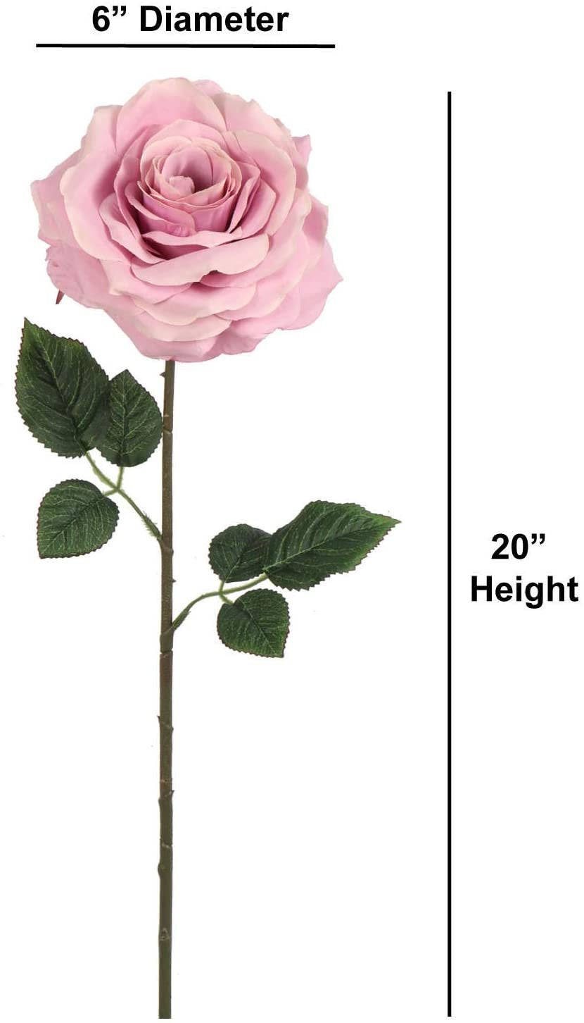 Artificial Lilac Open Rose Stem-20" (6 Pieces) Artificial Flowers artificialflowersdotcom   