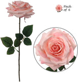 Artificial Light Pink Open Rose Stem-20" Artificial Flowers artificialflowersdotcom   