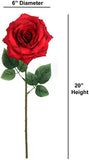 Artificial  Red Open Rose Stem-20" Artificial Flowers artificialflowersdotcom   