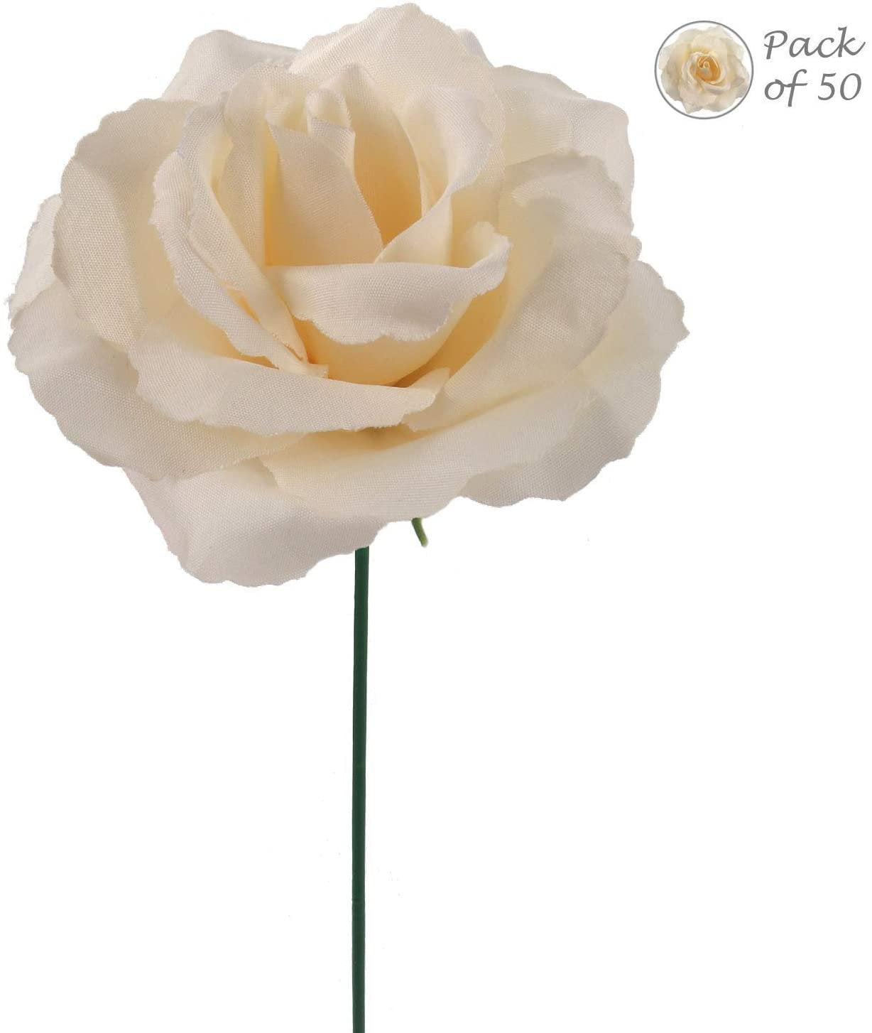 Artificial 8"x 3" Ivory Rose Pick (50) Carnation and Rose Pick artificialflowersdotcom   