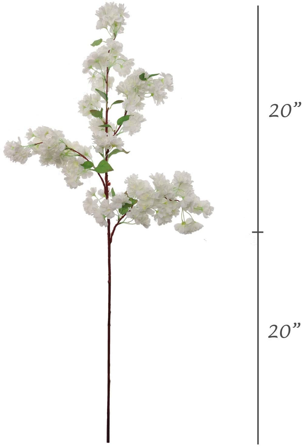 Artificial White Silk Cherry Blossom Flower Branche-30" (3 Pieces)  artificialflowersdotcom   