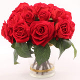 Artificial Red Velvet Rose Bouquet-10" Artificial Flowers artificialflowersdotcom   