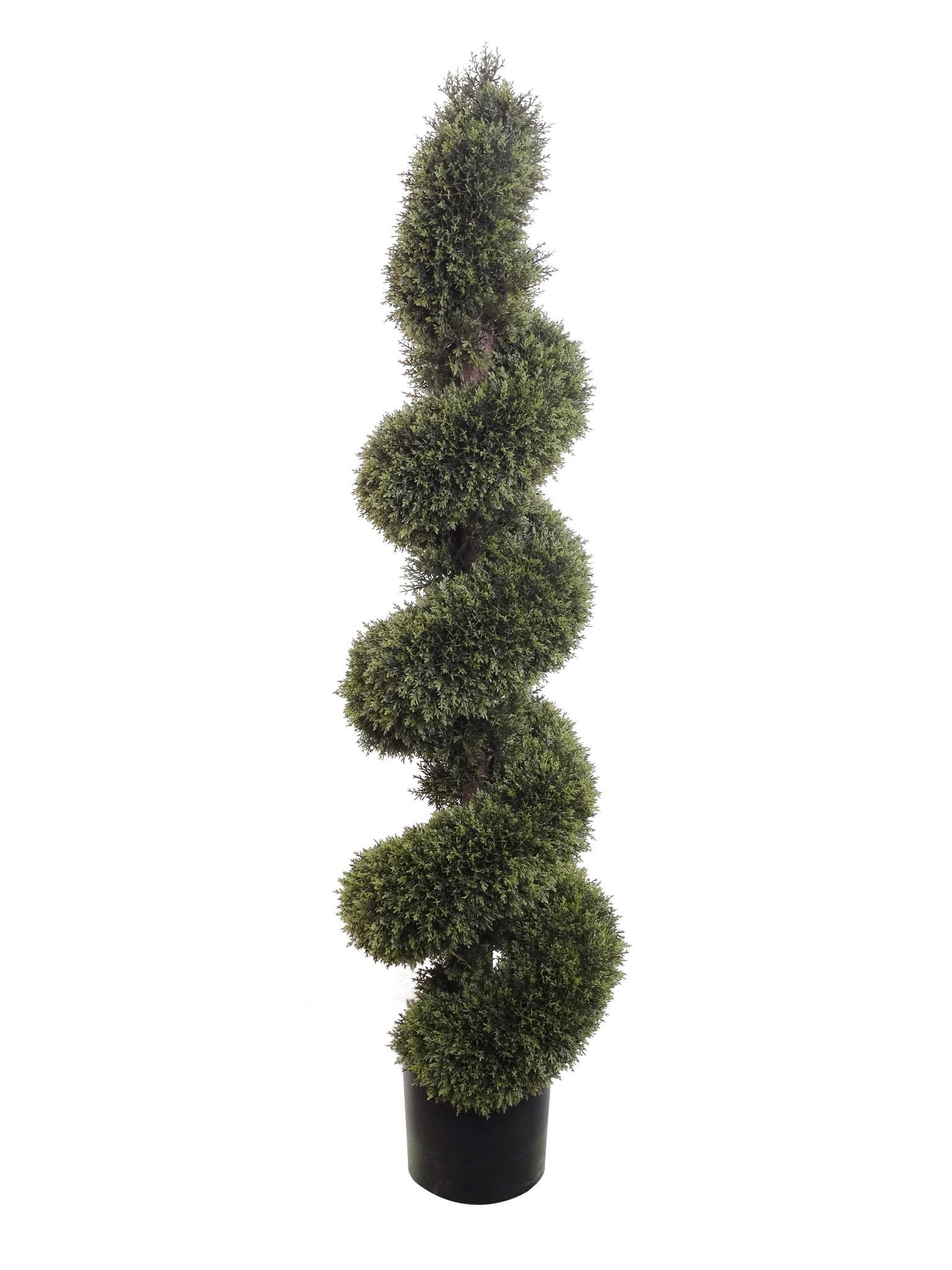 Artificial Cedar Spiral Topiary Tree- 48" Topiaries artificialflowersdotcom   
