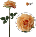 Artificial Apricot Open Rose Stem-20''  artificialflowersdotcom   