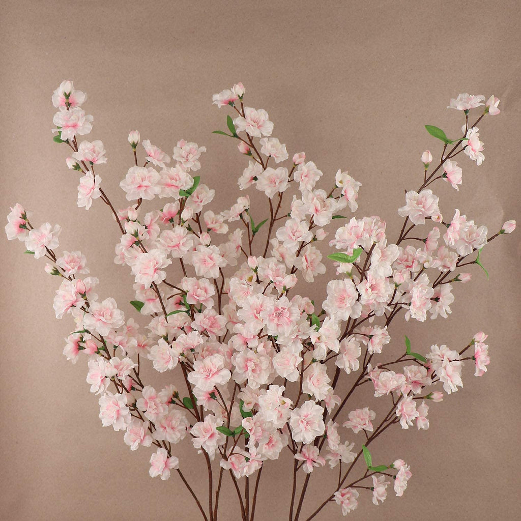 Pink Cherry Blossom Branches with Lifelike Silk Flowers (3 Pack) 36