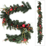 Artificial Christmas Pine Garland with Cones, Berries and Fruit- 6'  artificialflowersdotcom   
