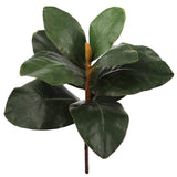 Artificial Magnolia Leaf Pick 12” w 8 leaves and 1 Bud Magnolia Leaf Pick artificialflowersdotcom   