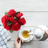 Artificial" Deluxe Red Velvet Rose Bouquet- 10  artificialflowersdotcom   