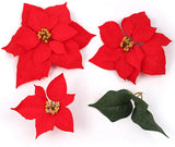 Artificial Red Poinsettia Bush,  7 Velvet Heads,- 20" WEATHERPROOF! Poinsettia Bush artificialflowersdotcom   