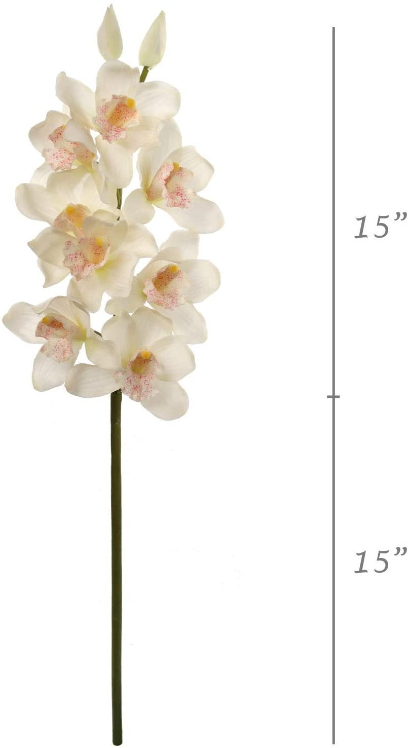 Artificial Real Touch Silk Cymbidium Orchid 10 Flowers- 30" Orchid artificialflowersdotcom   