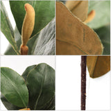 Artificial Magnolia Leaf Pick 12” w 8 leaves and 1 Bud Magnolia Leaf Pick artificialflowersdotcom   